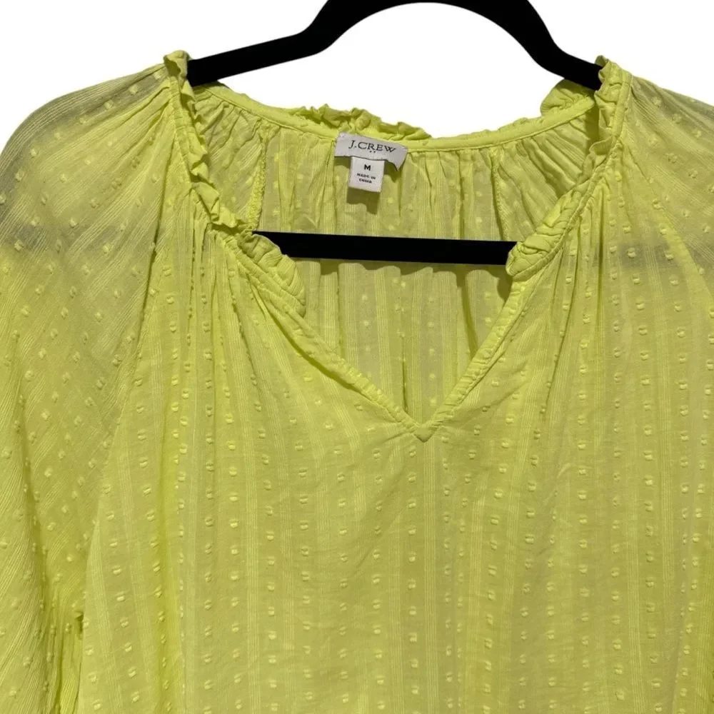 J.Crew Clip Dot Swiss Dot Novelty Boho Bohemian Artist Top